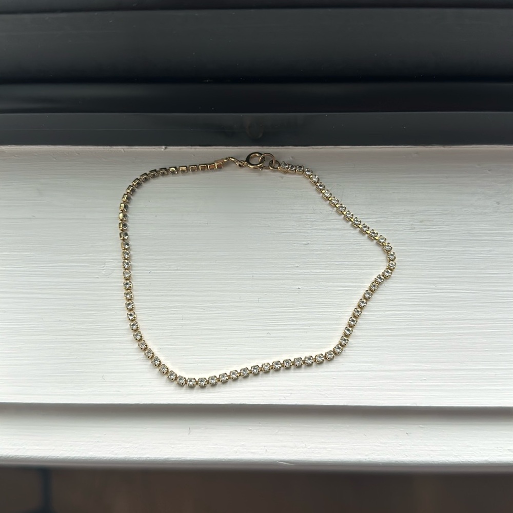 Gold and rhinestone anklet
